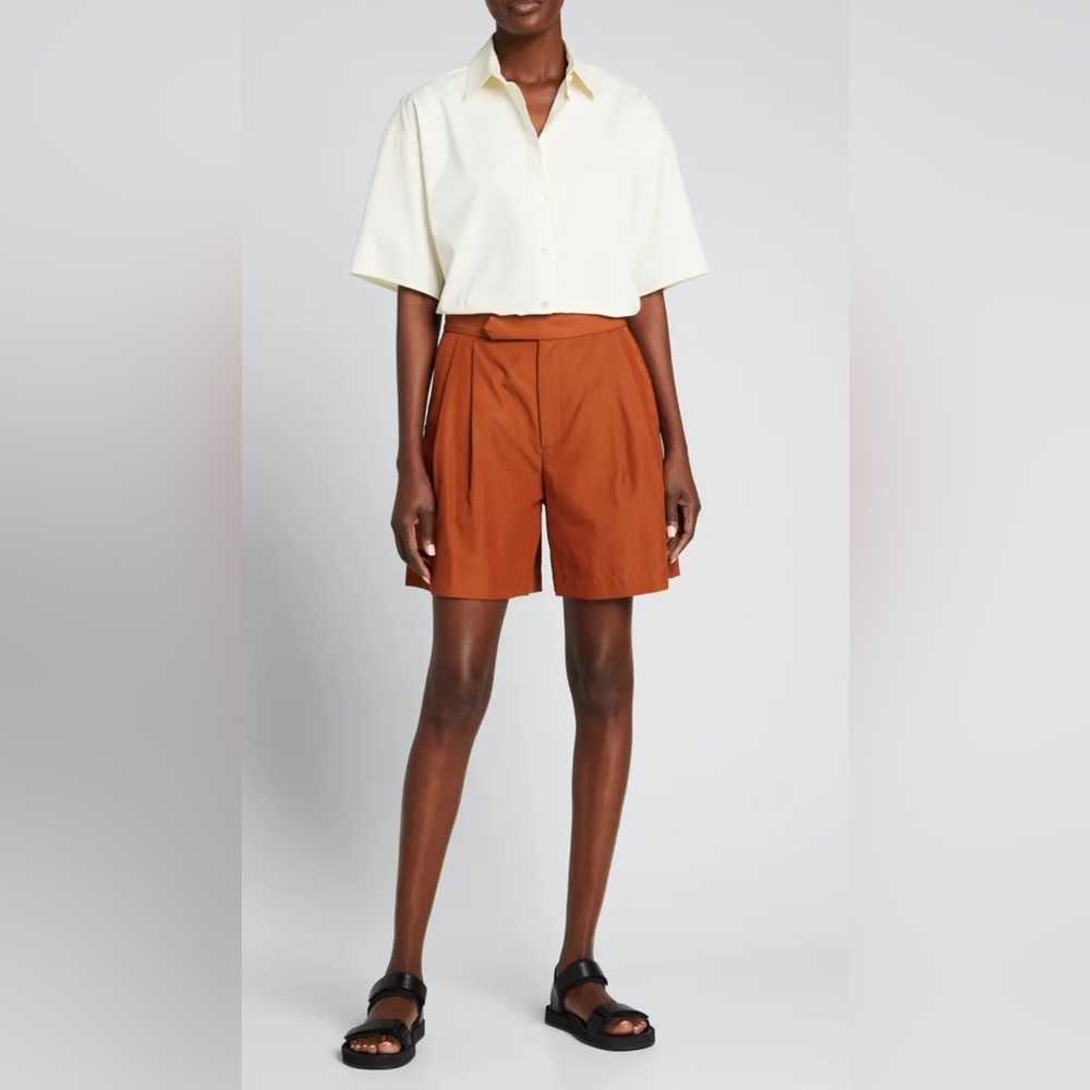 Deveaux New York Veronique Pleated Shorts‎ size 2 Cotton Blend High Waist